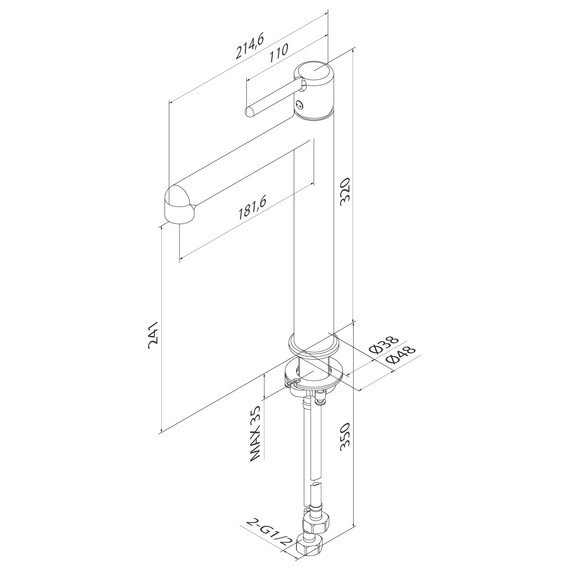 Смеситель для раковины высокий Iddis Aiger AIGSB01i01 - 4 Смеситель для раковины высокий Iddis Aiger AIGSB01i01 фото 4