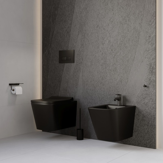 Биде подвесное Iddis Bild BILRB02i82, чёрный матовый фото 4