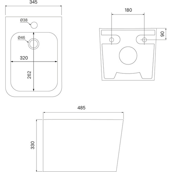 Биде подвесное Iddis Bild BILRB02i82, чёрный матовый фото 5