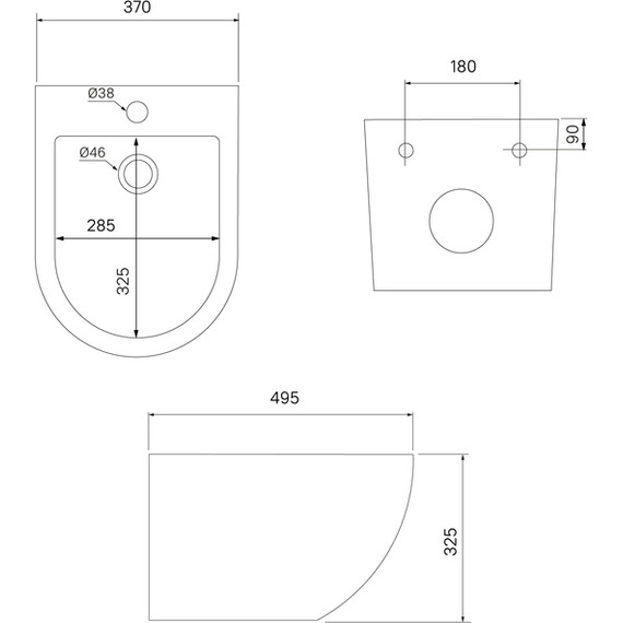 Биде подвесное Iddis Blanco BLARB02i82, чёрный матовый фото 5