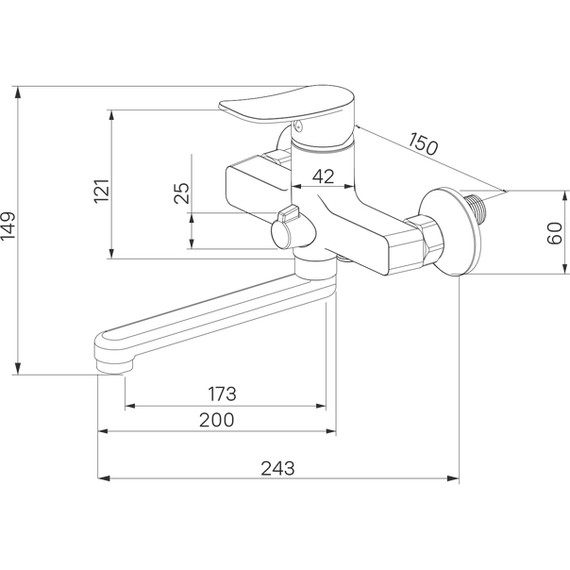 Смеситель для ванны Milardo Demi DEMSB02M02 фото 4