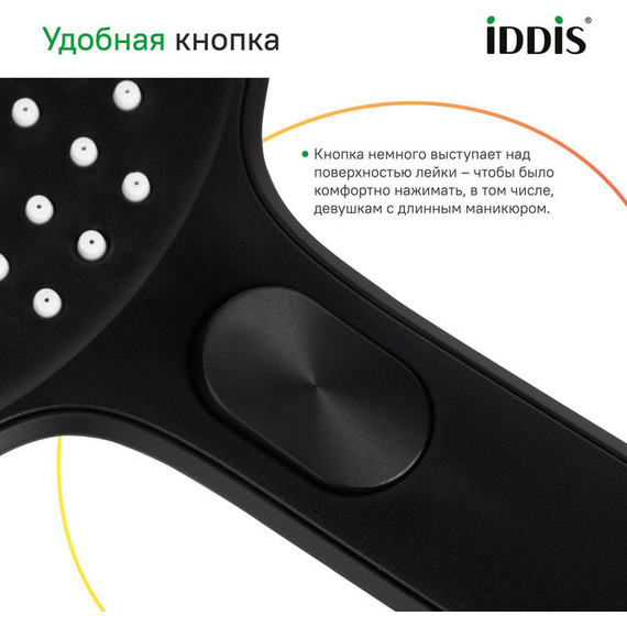 Ручной душ Iddis Esper ESP3FBRi18, чёрный матовый фото 6