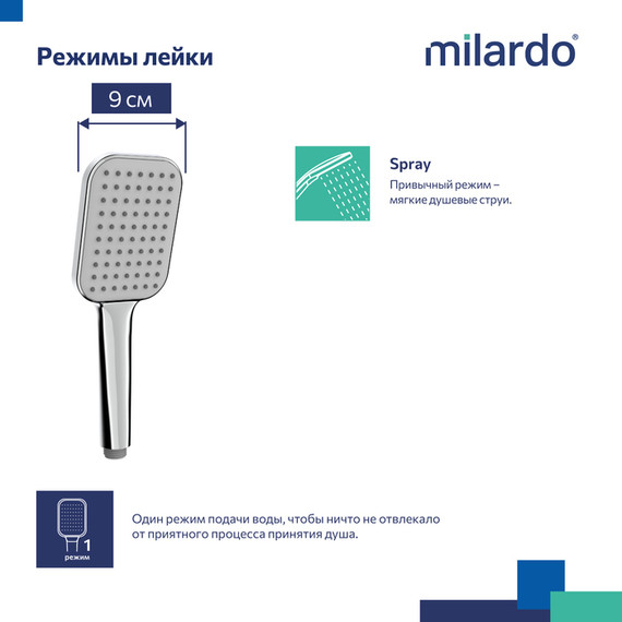 Ручной душ Milardo Ideal Spa ILS1FCSM18 фото 10