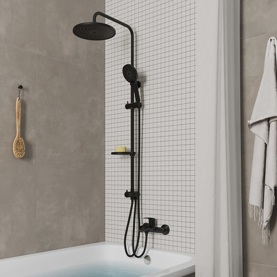 Душевая стойка Milardo Ideal Spa ILSBL3FM76, чёрный матовый фото 2