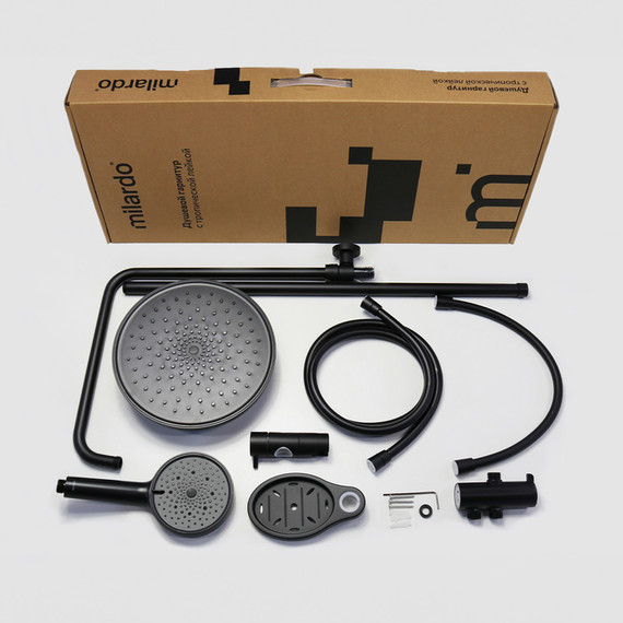 Душевая стойка Milardo Ideal Spa ILSBL3FM76, чёрный матовый фото 6