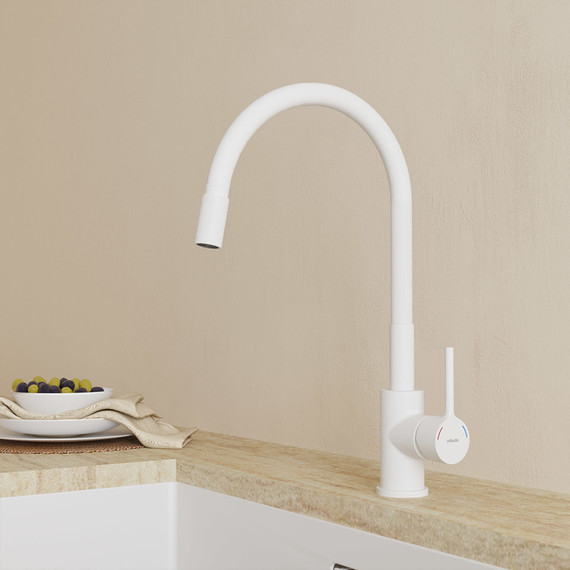 Смеситель для кухни Milardo Meal M01WT0FM05, белый матовый фото 2