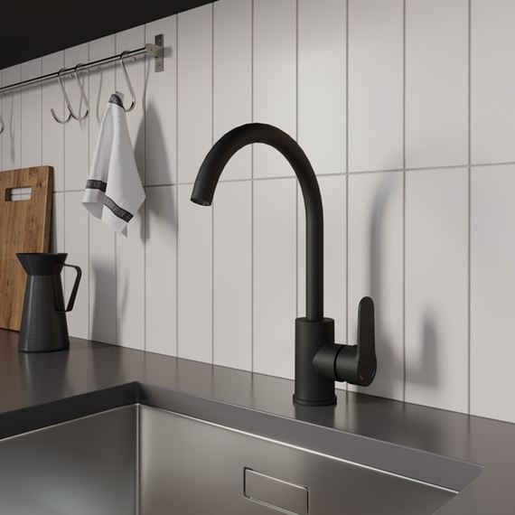 Смеситель для кухни Milardo Poli POLBLJ0M05, чёрный матовый фото 2