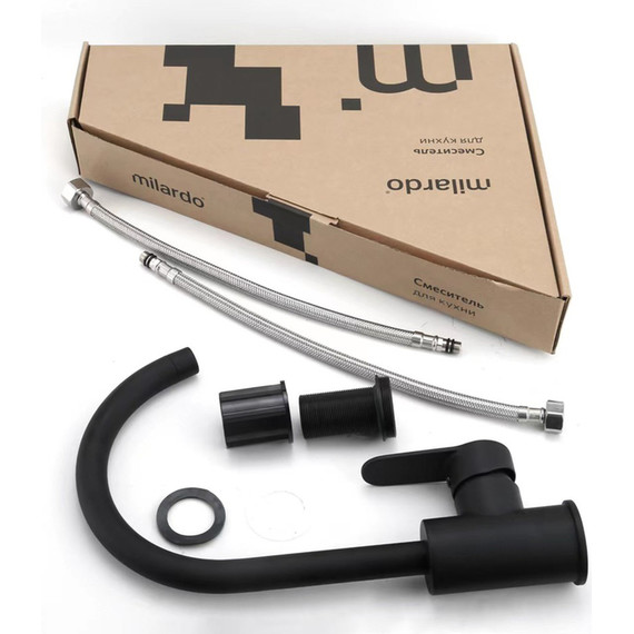 Смеситель для кухни Milardo Poli POLBLJ0M05, чёрный матовый фото 5