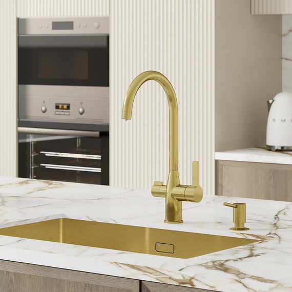 Смеситель для кухни Iddis Pure PURMGFJi05, золото матовое фото 7