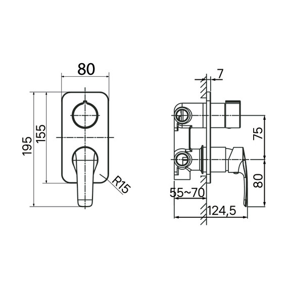 Смеситель для ванны Iddis Ray RAYBL00i68, чёрный матовый фото 4