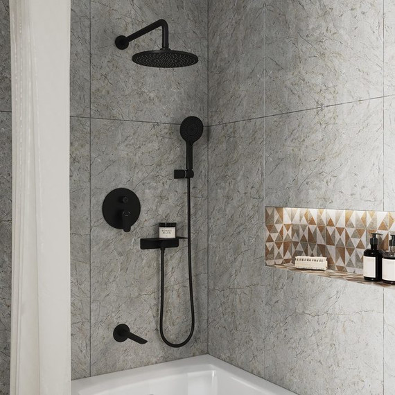 Душевая система для ванны Milardo Rora RORBL03M68, чёрный матовый фото 2