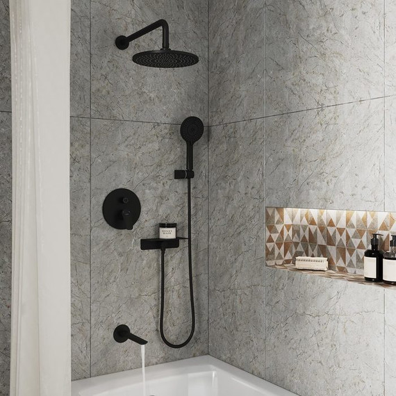 Душевая система для ванны Milardo Rora RORBL03M68, чёрный матовый фото 3