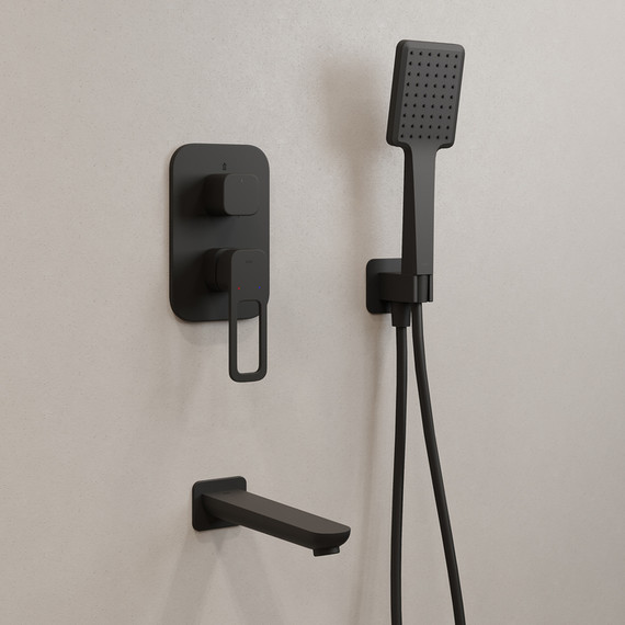 Душевая система для ванны Iddis Slide SLIBL03i68, чёрный матовый - 4 Душевая система для ванны Iddis Slide SLIBL03i68, чёрный матовый фото 4