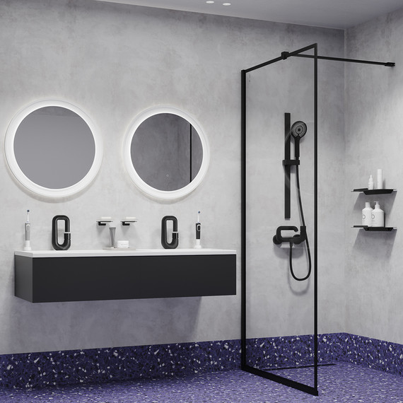 Смеситель для ванны Iddis Twist TWIBLBTi02WA, чёрный матовый фото 8