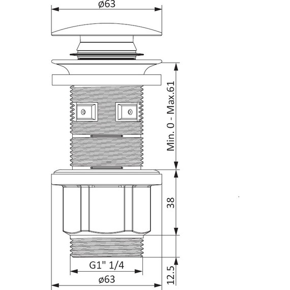 Донный клапан Damixa Option 210600300, чёрный матовый фото 5