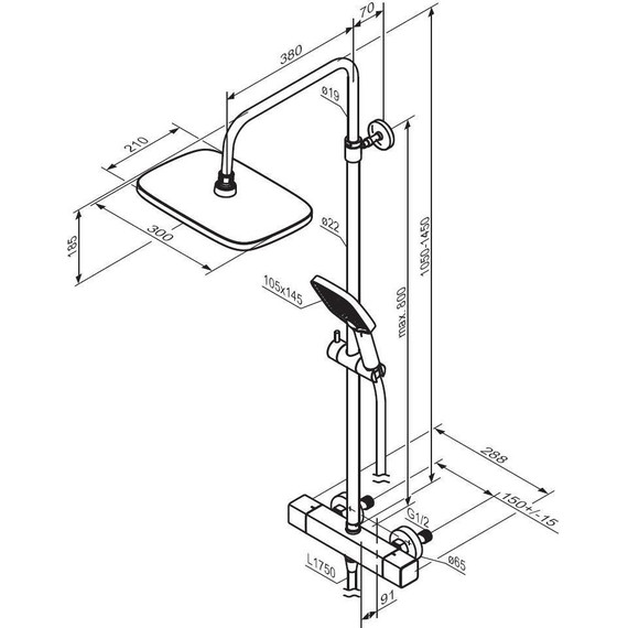 Душевая система c термостатом Damixa Gala 953800000 - 8 Душевая система c термостатом Damixa Gala 953800000 фото 8