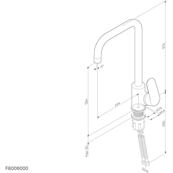 Смеситель для кухни AM.PM Like F8006022l, чёрный, Цвет производителя: чёрный фото 14