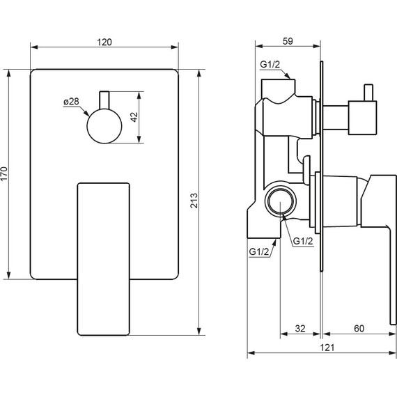 Смеситель для ванны и Damixa Gala 537100300 со скрытой частью, чёрный, Цвет производителя: чёрный фото 5