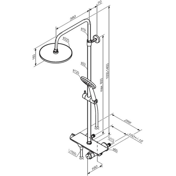 Душевая система c термостатом Damixa Jupiter 977750000  - 8 Душевая система c термостатом Damixa Jupiter 977750000  фото 8