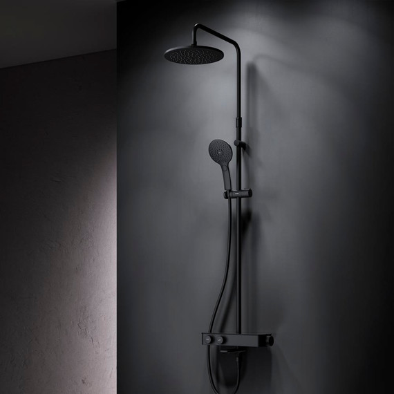 Душевая система AM.PM Inspire V2.0 F0750A522 с термостатом, чёрный, Цвет производителя: чёрный фото 2