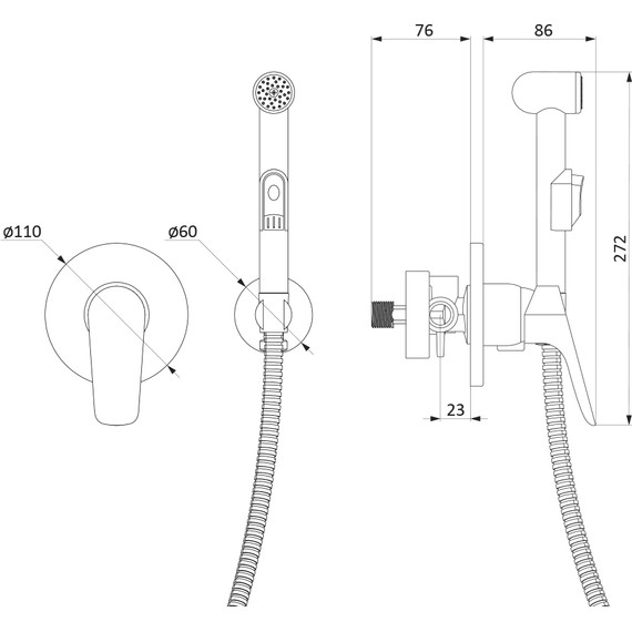 Набор для гигиенического душа Damixa Jupiter 777510001 - 9 Набор для гигиенического душа Damixa Jupiter 777510001 фото 9