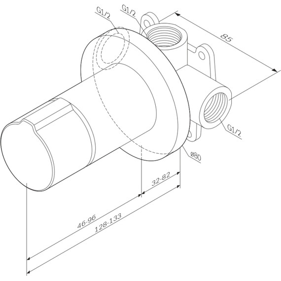 Смеситель для душа AM.PM X-Joy F85A65722 TouchReel со скрытой частью, чёрный фото 9