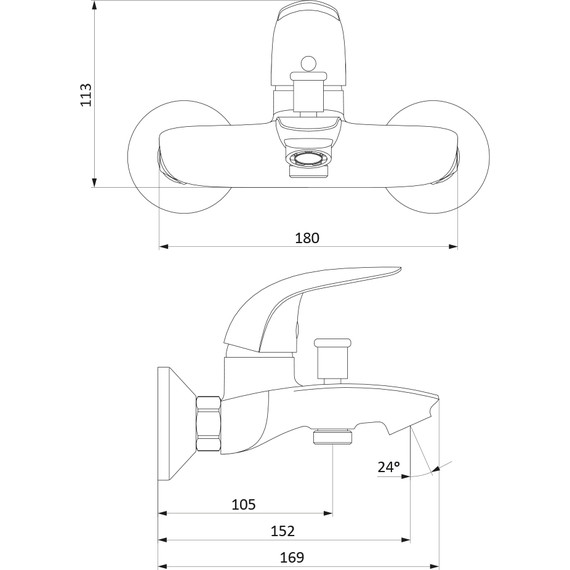 Смеситель для ванны Damixa Eclipse 311000001 фото 5