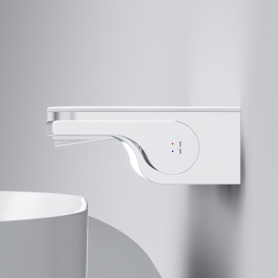 Смеситель для раковины AM.PM Func монтируемый в стену с полкой и каскадным изливом F8F72700, Цвет производителя: хром фото 6