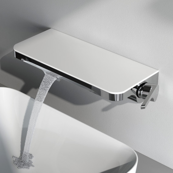 Смеситель для раковины AM.PM Func монтируемый в стену с полкой и каскадным изливом F8F72700, Цвет производителя: хром фото 5