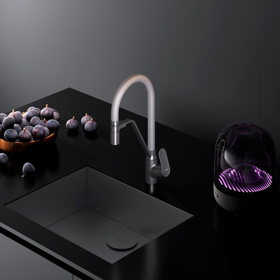 Смеситель для кухни AM.PM Like F8007825 для питьевой воды и гибким изливом, чёрный/серый, Цвет производителя: чёрный, серый - 2 Смеситель для кухни AM.PM Like F8007825 для питьевой воды и гибким изливом, чёрный/серый, Цвет производителя: чёрный, серый фото 2