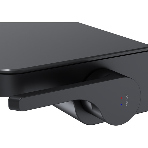 Смеситель для раковины AM.PM Func монтируемый в стену с полкой и каскадным изливом F8F72722, чёрный, Цвет производителя: чёрный фото 7