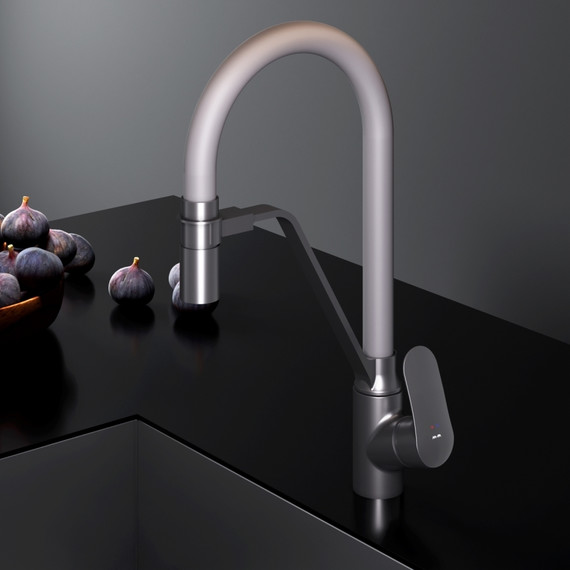 Смеситель для кухни AM.PM Like F8007825 для питьевой воды и гибким изливом, чёрный/серый, Цвет производителя: чёрный, серый - 8 Смеситель для кухни AM.PM Like F8007825 для питьевой воды и гибким изливом, чёрный/серый, Цвет производителя: чёрный, серый фото 8