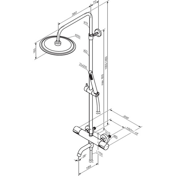Душевая система c термостатом Damixa Scandinavian Pure 936810000 - 8 Душевая система c термостатом Damixa Scandinavian Pure 936810000 фото 8
