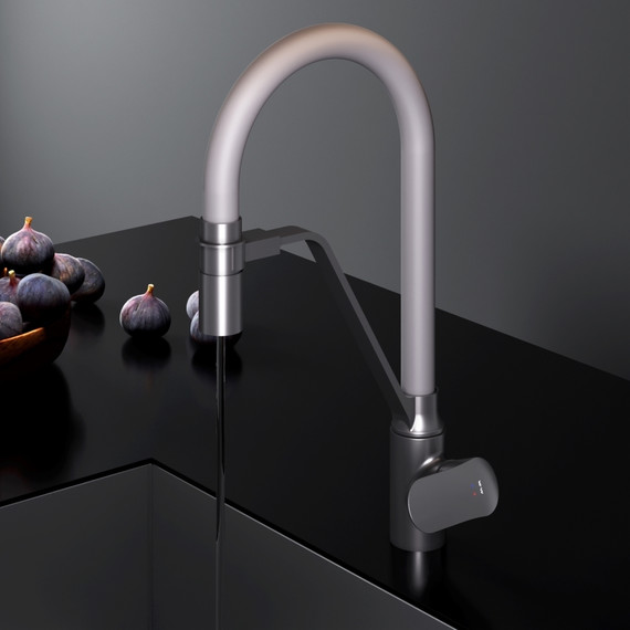 Смеситель для кухни AM.PM Like F8007825 для питьевой воды и гибким изливом, чёрный/серый, Цвет производителя: чёрный, серый - 10 Смеситель для кухни AM.PM Like F8007825 для питьевой воды и гибким изливом, чёрный/серый, Цвет производителя: чёрный, серый фото 10