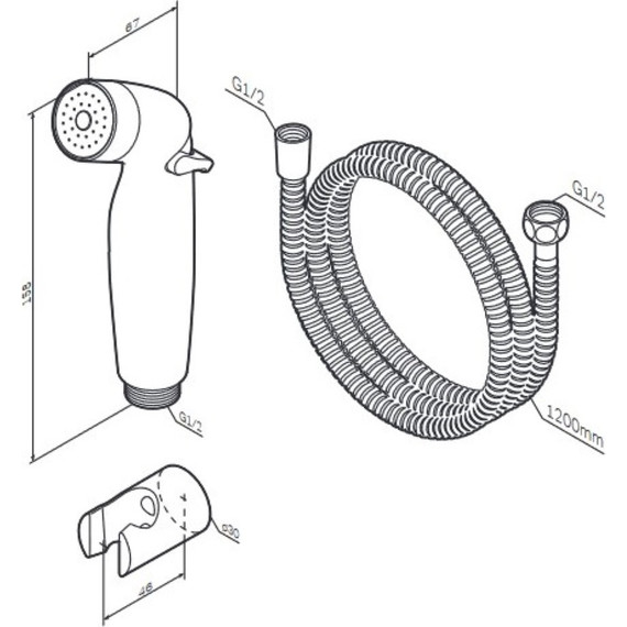 Гигиенический душ AM.PM AM.PM F0202022  со шлангом и держателем, чёрный - 9 Гигиенический душ AM.PM AM.PM F0202022  со шлангом и держателем, чёрный фото 9