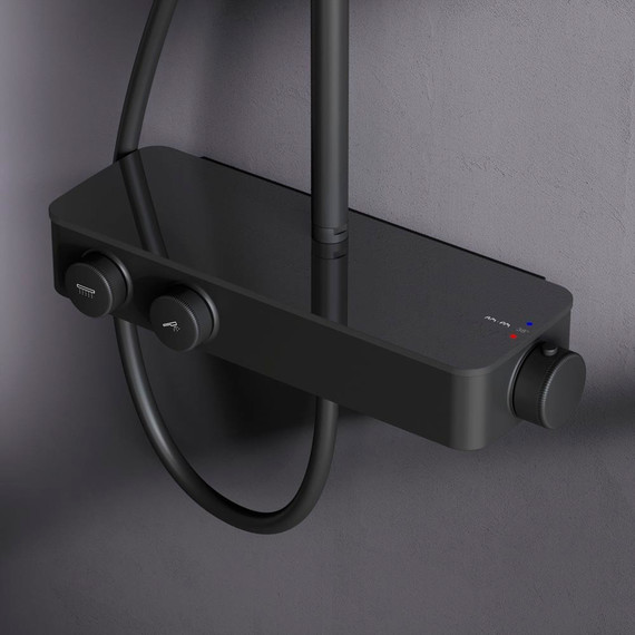 Душевая система AM.PM Inspire V2.0 F0750A422 с термостатом, чёрный, Цвет производителя: чёрный фото 4