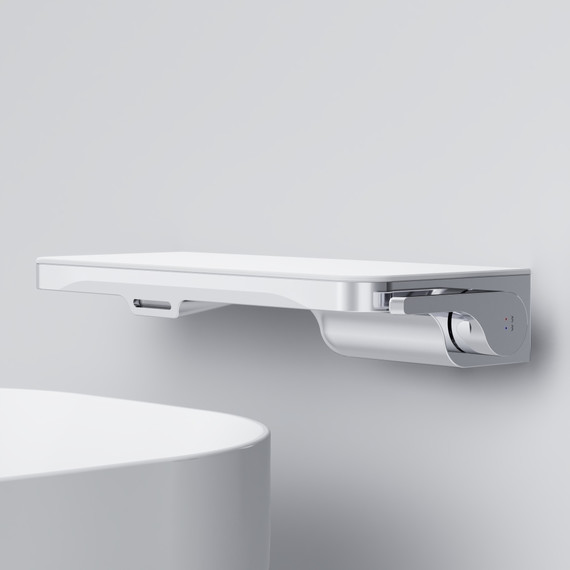 Смеситель для раковины AM.PM Func монтируемый в стену с полкой и каскадным изливом F8F72700, Цвет производителя: хром фото 7