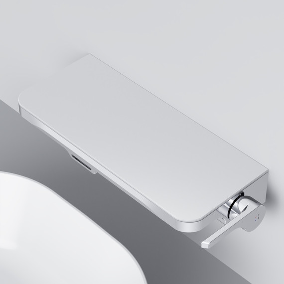 Смеситель для раковины AM.PM Func монтируемый в стену с полкой и каскадным изливом F8F72700, Цвет производителя: хром фото 8