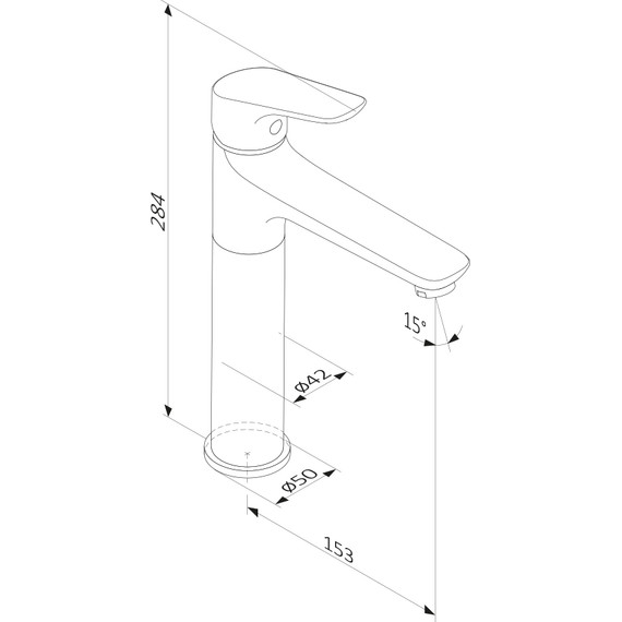 Смеситель для раковины высокий Damixa Jupiter 770250301, чёрный, Цвет производителя: чёрный - 7 Смеситель для раковины высокий Damixa Jupiter 770250301, чёрный, Цвет производителя: чёрный фото 7