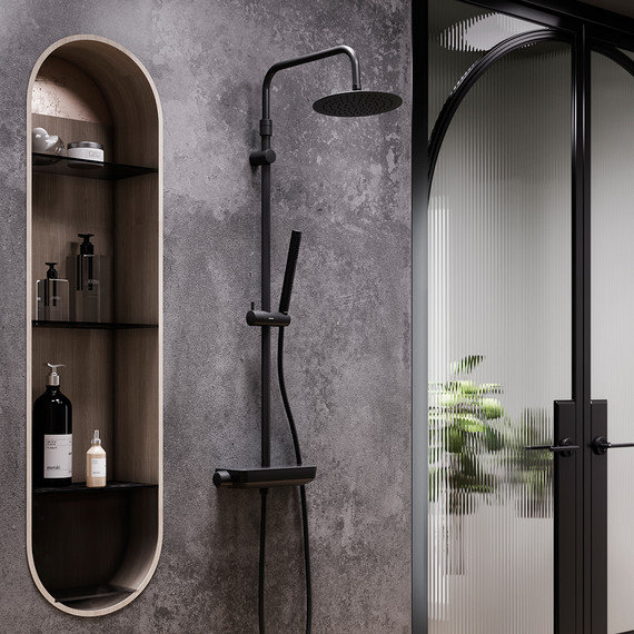 Душевая система c термостатом Damixa Scandinavian Pure 936780300, чёрный - 7 Душевая система c термостатом Damixa Scandinavian Pure 936780300, чёрный фото 7