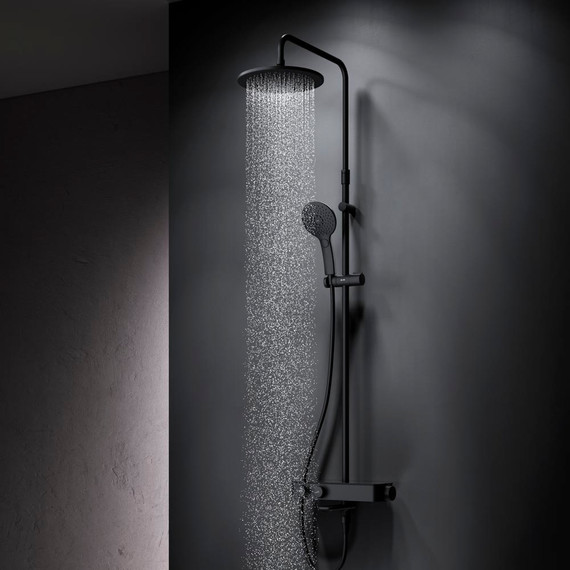Душевая система AM.PM Inspire V2.0 F0750A522 с термостатом, чёрный, Цвет производителя: чёрный фото 3