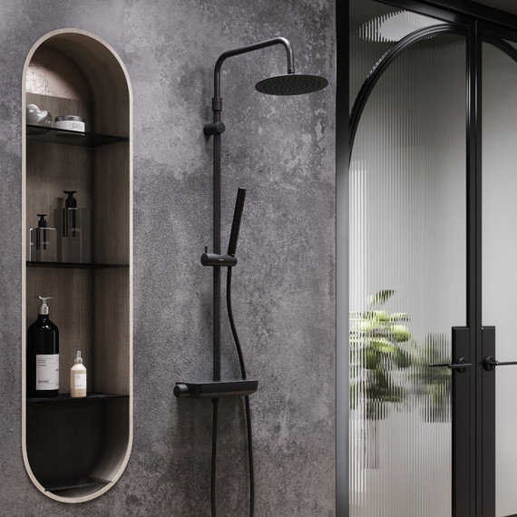 Душевая система c термостатом Damixa Scandinavian Pure 936750300, чёрный - 3 Душевая система c термостатом Damixa Scandinavian Pure 936750300, чёрный фото 3
