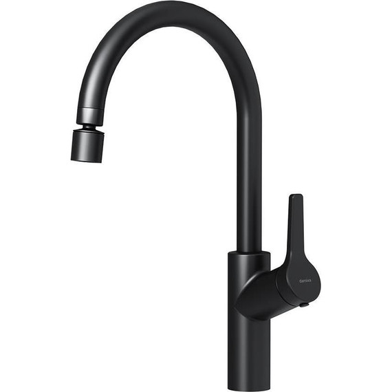 Смеситель для кухни Damixa Eclipse 310722300 с двухрежимным регулируемым аэратором, чёрный, Цвет производителя: чёрный фото 