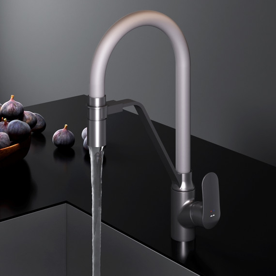 Смеситель для кухни AM.PM Like F8007825 для питьевой воды и гибким изливом, чёрный/серый, Цвет производителя: чёрный, серый - 9 Смеситель для кухни AM.PM Like F8007825 для питьевой воды и гибким изливом, чёрный/серый, Цвет производителя: чёрный, серый фото 9