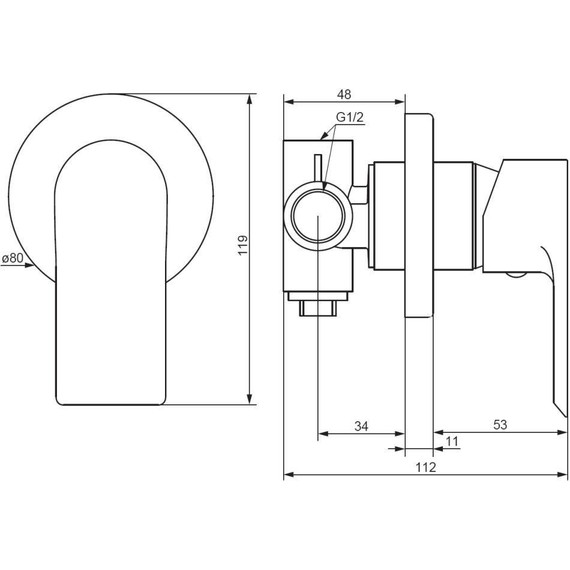 Смеситель для душа  Damixa Apollo 477500000 со скрытой частью, Цвет производителя: хром фото 6