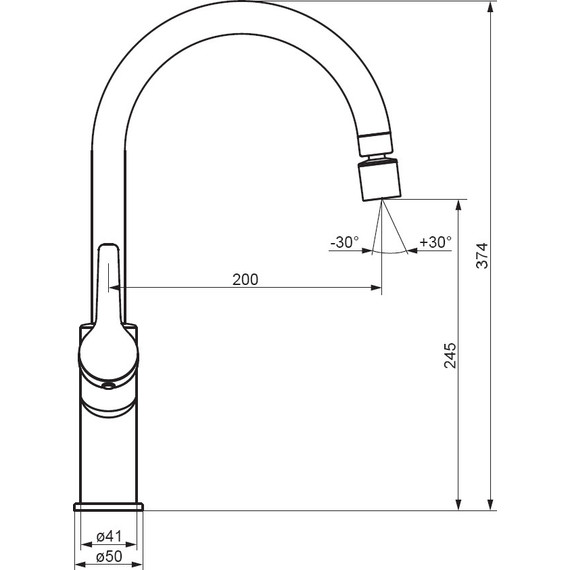 Смеситель для кухни Damixa Eclipse 310722000 с двухрежимным регулируемым аэратором, Цвет производителя: хром фото 5