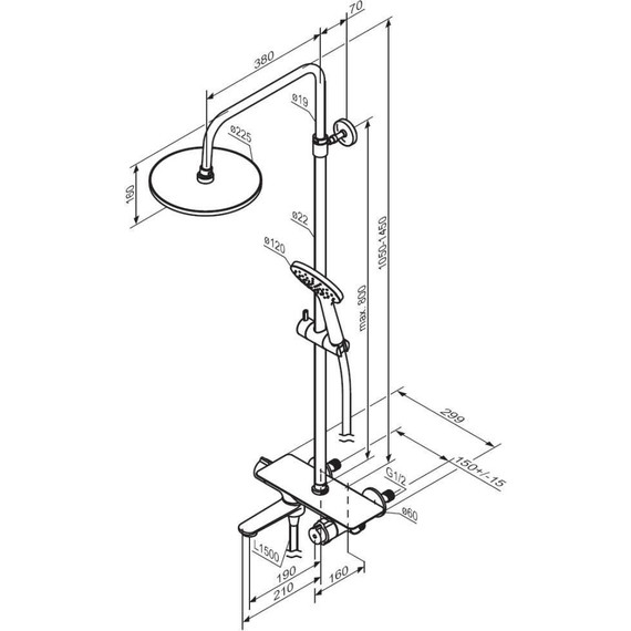 Душевая система c термостатом Damixa Jupiter 977760000 - 8 Душевая система c термостатом Damixa Jupiter 977760000 фото 8