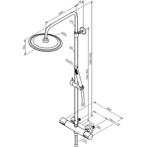 Душевая система Damixa Scandinavian Pure 936800000 c термостатом - 8 Душевая система Damixa Scandinavian Pure 936800000 c термостатом фото 8