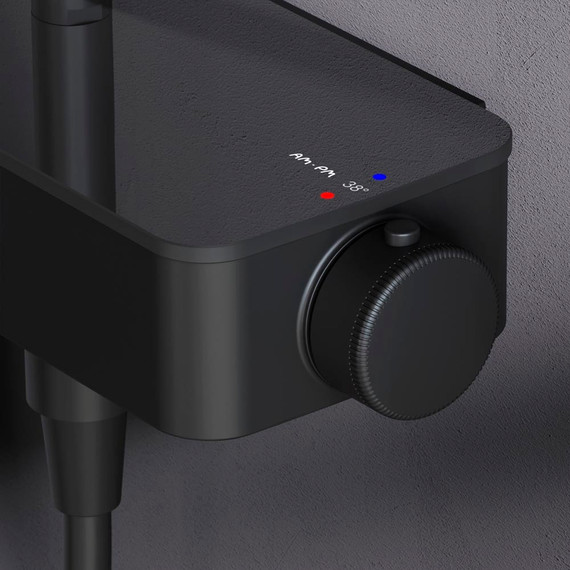 Душевая система AM.PM Inspire V2.0 F0750A522 с термостатом, чёрный, Цвет производителя: чёрный фото 5