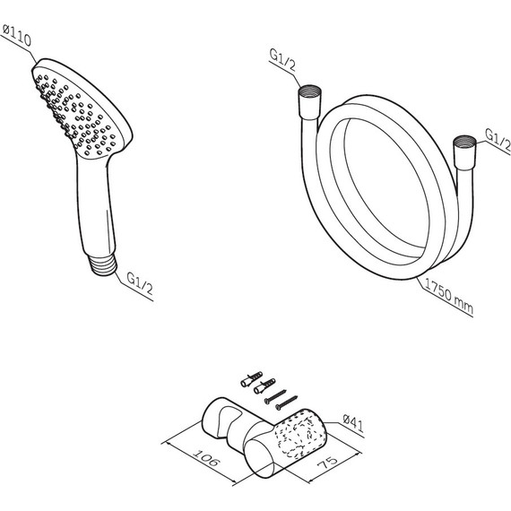 Душевой набор AM.PM Gem F0119022, чёрный фото 5
